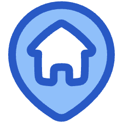 Location Pin Building Home Icon from Plump Duo Set