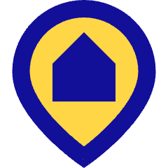 Location Pin Building Home Icon from Sharp Pop Set
