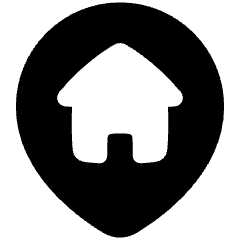 Location Pin Building Home Icon from Plump Solid Set