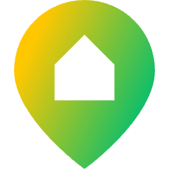 Location Pin Building Home Icon from Sharp Gradient Set