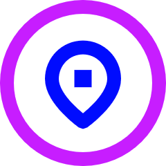 Location Pin Circle Icon from Sharp Neon Set