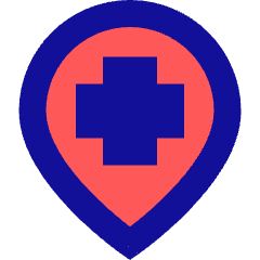 Location Pin Medical Hospital 1 Icon from Sharp Pop Set