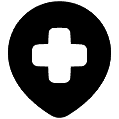 Location Pin Medical Hospital 1 Icon from Plump Solid Set