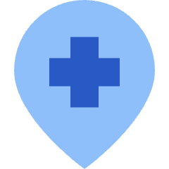 Location Pin Medical Hospital 1 Icon from Sharp Flat Set