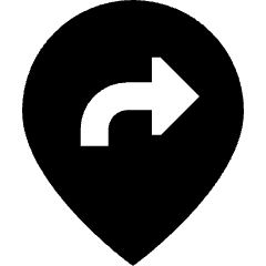 Location Pin Moved Icon from Sharp Solid Set