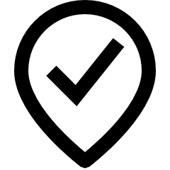 Location Pin Option Check Icon from Sharp Line Set