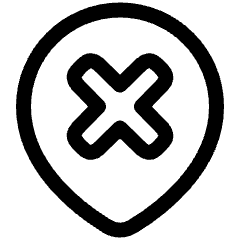 Location Pin Option Remove Icon from Plump Line Set