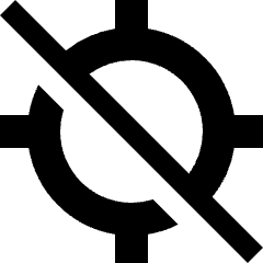 Location Target Off Icon from Sharp Solid Set