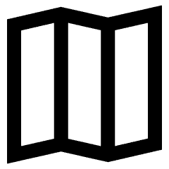 Map Fold Icon from Sharp Line Set