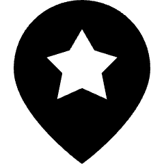 Map Location Star Pin Icon from Sharp Solid Set