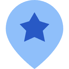 Map Location Star Pin Icon from Sharp Flat Set