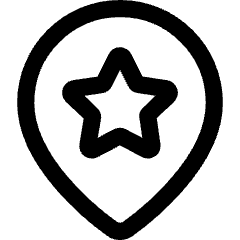 Map Location Star Pin Icon from Core Line Set