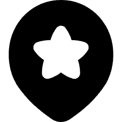 Map Location Star Pin Icon from Flex Solid Set