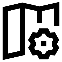 Map Setting Gear Icon from Sharp Line Set