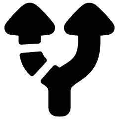 Navigation Arrow Alt Route Icon from Plump Solid Set