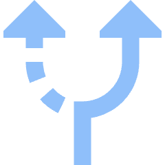 Navigation Arrow Alt Route Icon from Sharp Flat Set