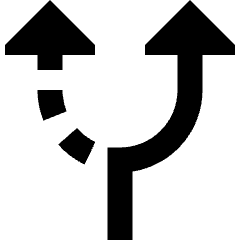 Navigation Arrow Alt Route Icon from Sharp Solid Set