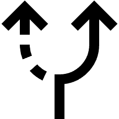 Navigation Arrow Alt Route Icon from Sharp Line Set