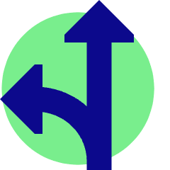 Navigation Arrow Fork Left Icon from Sharp Pop Set