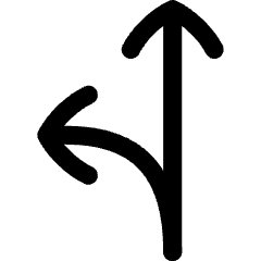 Navigation Arrow Fork Left Icon from Flex Line Set