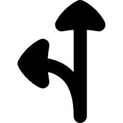 Navigation Arrow Fork Left Icon from Flex Solid Set