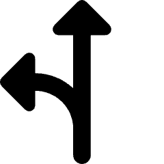 Navigation Arrow Fork Left Icon from Core Solid Set