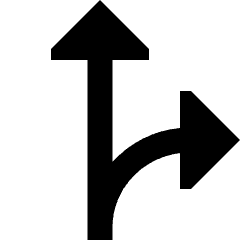 Navigation Arrow Fork Right Icon from Sharp Solid Set