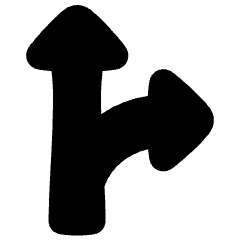 Navigation Arrow Fork Right Icon from Plump Solid Set