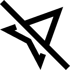 Navigation Arrow Off Icon from Sharp Line Set