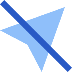 Navigation Arrow Off Icon from Sharp Flat Set