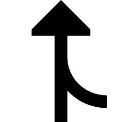 Navigation Arrow Ramp Left Icon from Sharp Solid Set