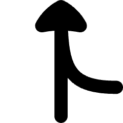 Navigation Arrow Ramp Left Icon from Flex Solid Set