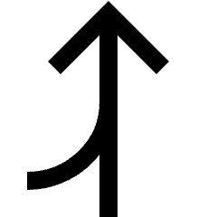 Navigation Arrow Ramp Right Icon from Sharp Line Set
