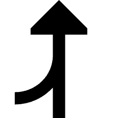 Navigation Arrow Ramp Right Icon from Sharp Solid Set