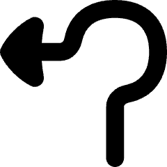 Navigation Arrow Roundabout Left Icon from Flex Solid Set
