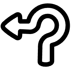 Navigation Arrow Roundabout Left Icon from Plump Line Set