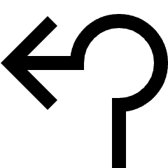 Navigation Arrow Roundabout Left Icon from Sharp Line Set