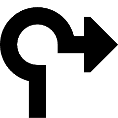 Navigation Arrow Roundabout Right Icon from Sharp Remix Set