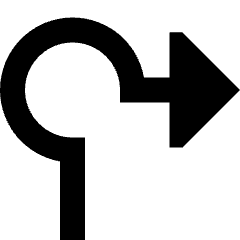Navigation Arrow Roundabout Right Icon from Sharp Solid Set