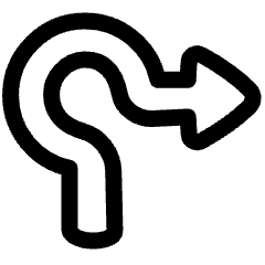 Navigation Arrow Roundabout Right Icon from Plump Line Set