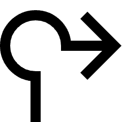 Navigation Arrow Roundabout Right Icon from Sharp Line Set