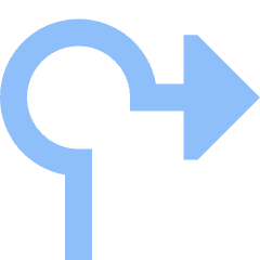 Navigation Arrow Roundabout Right Icon from Sharp Flat Set