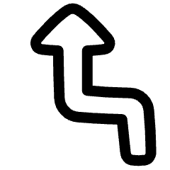 Navigation Arrow Turn Sharp Left Icon from Plump Line Set