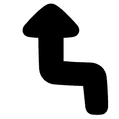 Navigation Arrow Turn Sharp Left Icon from Plump Solid Set