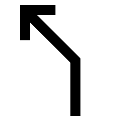 Navigation Arrow Turn Slight Left Icon from Sharp Line Set