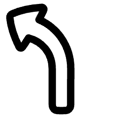 Navigation Arrow Turn Slight Left Icon from Plump Line Set