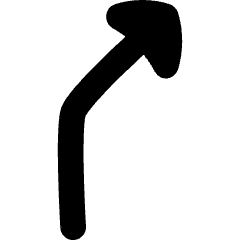 Navigation Arrow Turn Slight Right Icon from Flex Solid Set