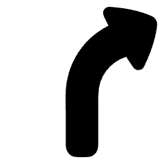 Navigation Arrow Turn Slight Right Icon from Plump Solid Set