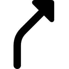 Navigation Arrow Turn Slight Right Icon from Core Solid Set