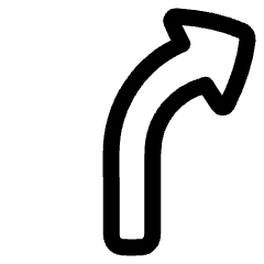 Navigation Arrow Turn Slight Right Icon from Plump Line Set
